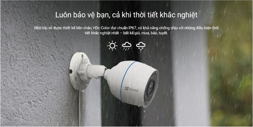 Camera EZVIZ H3C FullHD COLOR - Chống bụi, chịu mài mòn