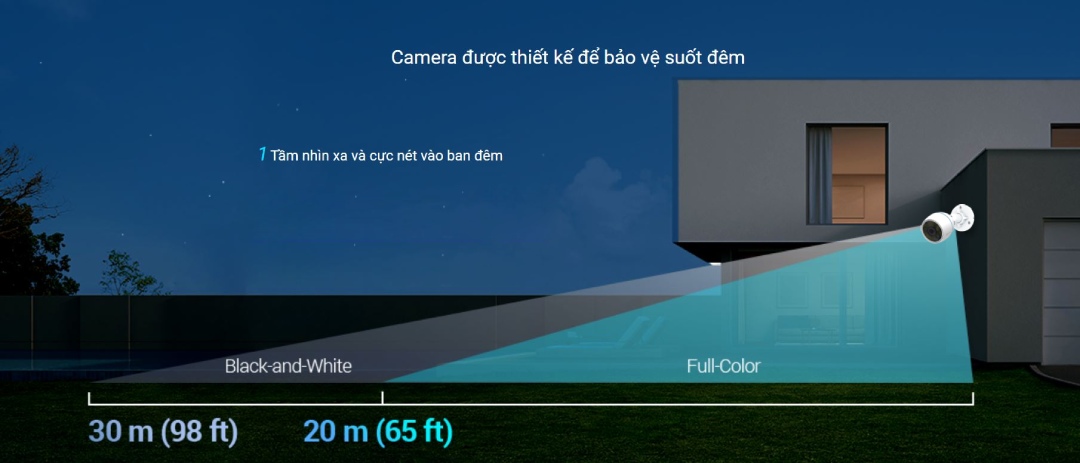 Camera EZVIZ H8C 2K - tầm nhìn xa, hình ảnh sắc nét